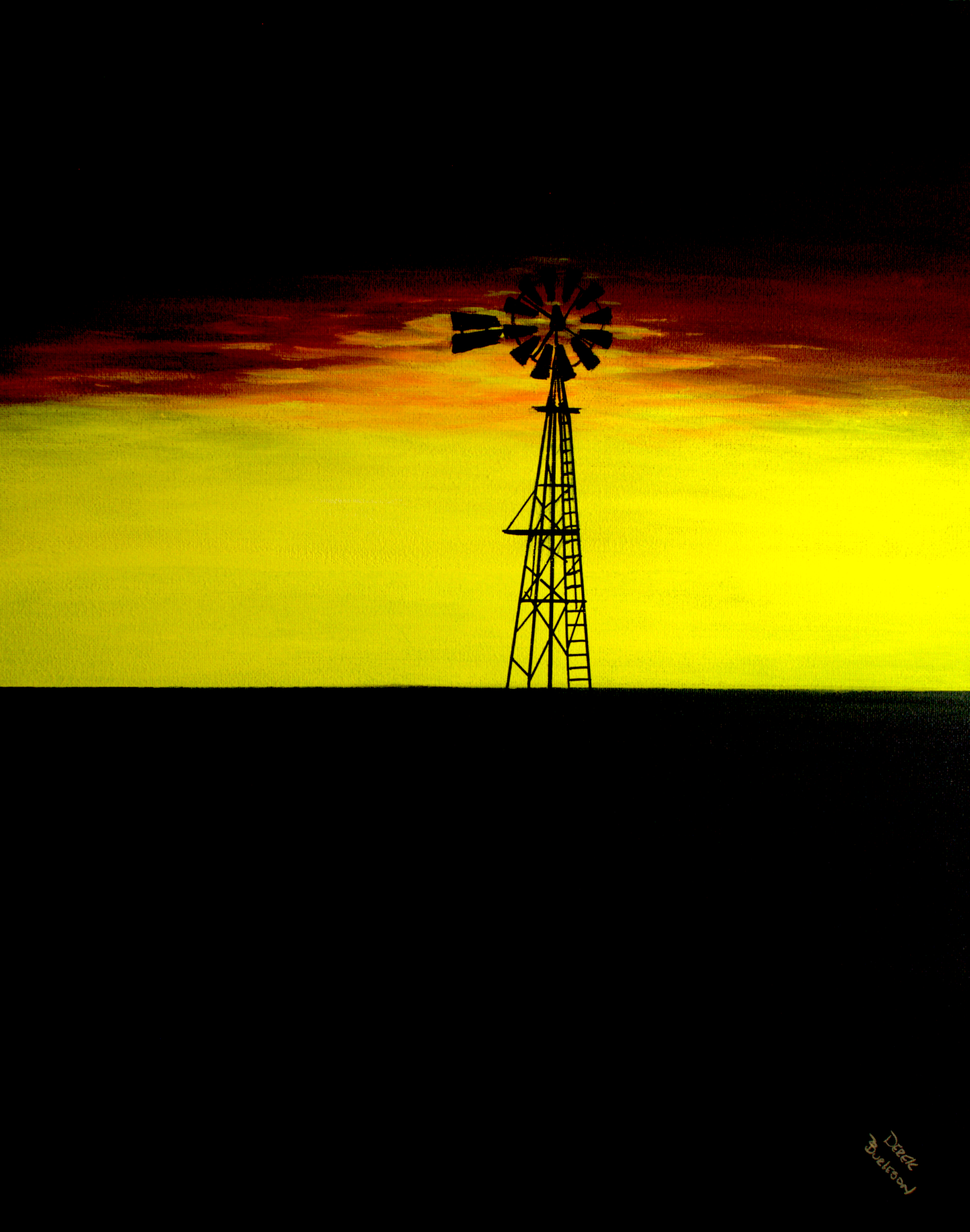 Windmill on the Kansas Prairie